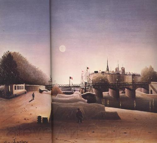 Henri Rousseau View of Ile Saint-Louis from the Port of Saint Nicolas(Evening) France oil painting art